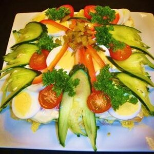 Smørbrødkake med egg